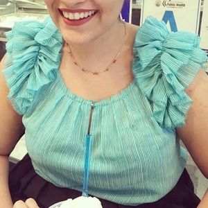 Banana Republic Puff Sleeve Top Size M